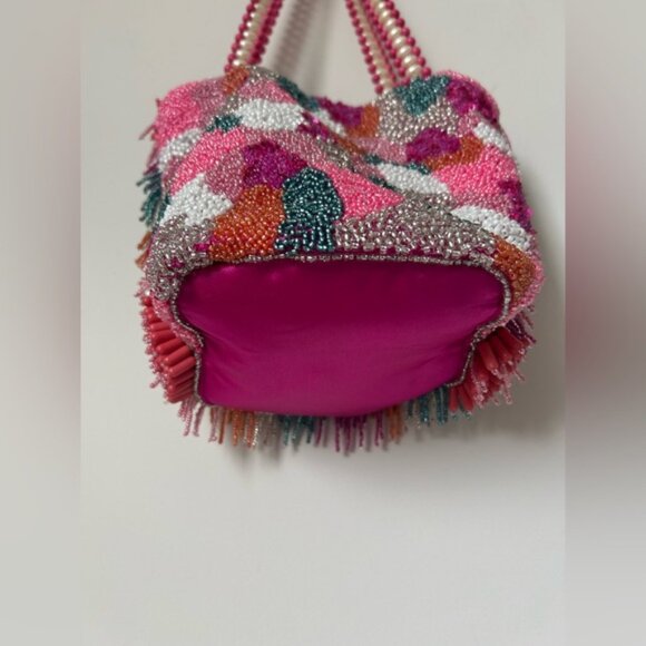 Viral beaded Multicolor Pearl strap made in India Bag - Picture 5 of 5